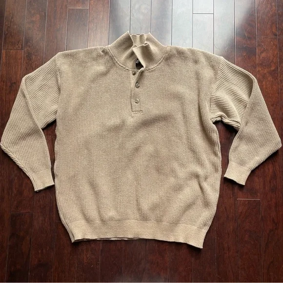 Vantage Club Collection VCC tan pullover sweater 100% cotton knit size XL - Picture 1 of 5